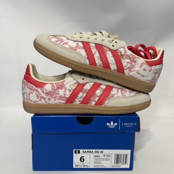Adidas Samba OG X Liberty London - “Better Scarlet” JR8841 - Picture 1 of 6